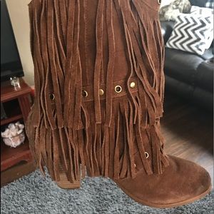 Fringe cowboy boots